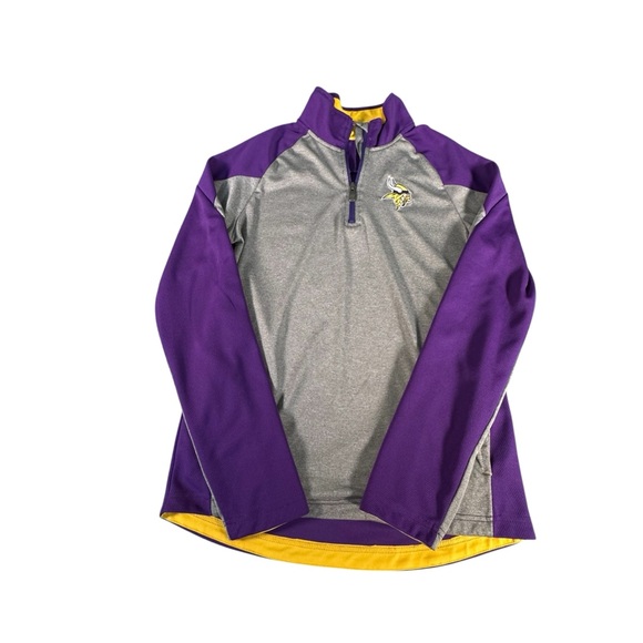 NFL Other - NFL Minnesota Vikings Youth 1/4 Zip Pullover Jacket L 14/16 Purple Gray Gold